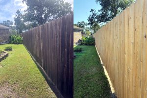 wood fence cleaning